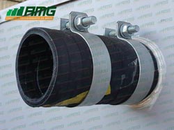Rubber hose with galvanized clamp
