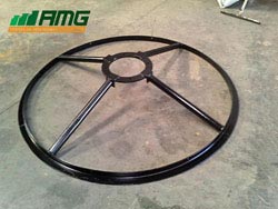 Propeller motor support ring made of coated carbon steel