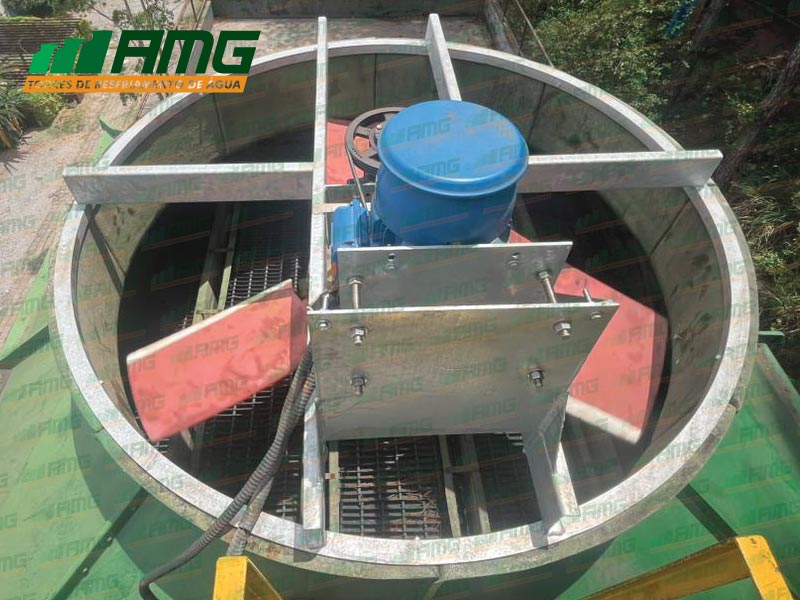 Cooling tower rim maintenance engine support
