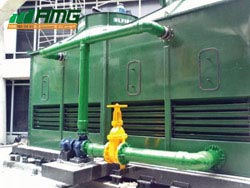 Water cooling tower assembly with coil