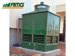 Water cooling tower assembly with coil
