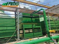 Alpina cooling tower maintenance in a shopping center.