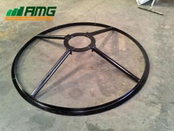 Aro suporte do motor/ hélice executado em aço carbono revestido