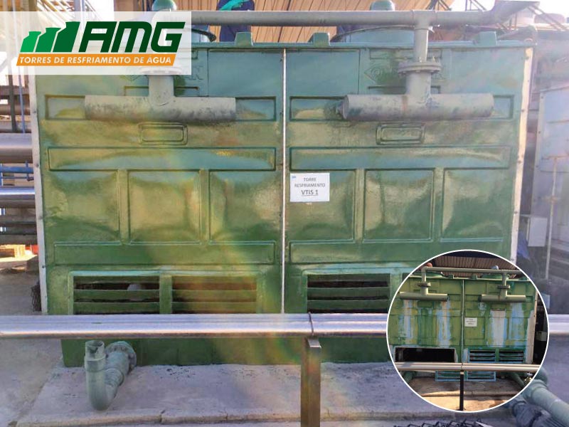 Mantenimiento de torre de enfriamiento en Amparo/SP